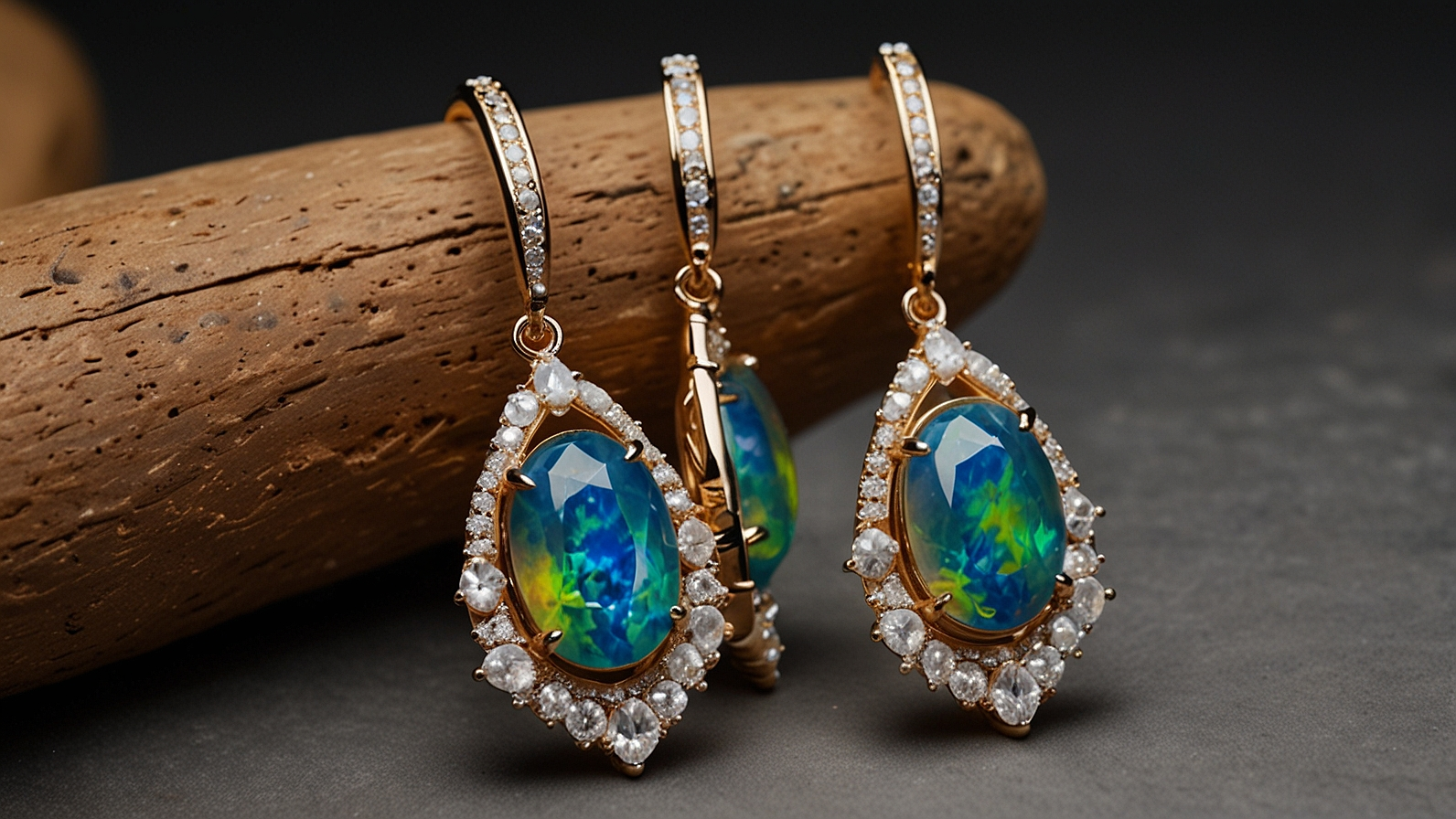 jewelry designers anthony nak opal and diamond drop earrings