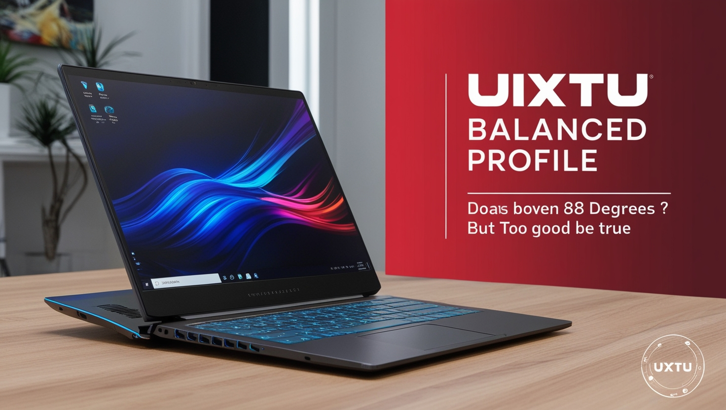 uxtu balanced profile laptop doeas not go above 88 degreess